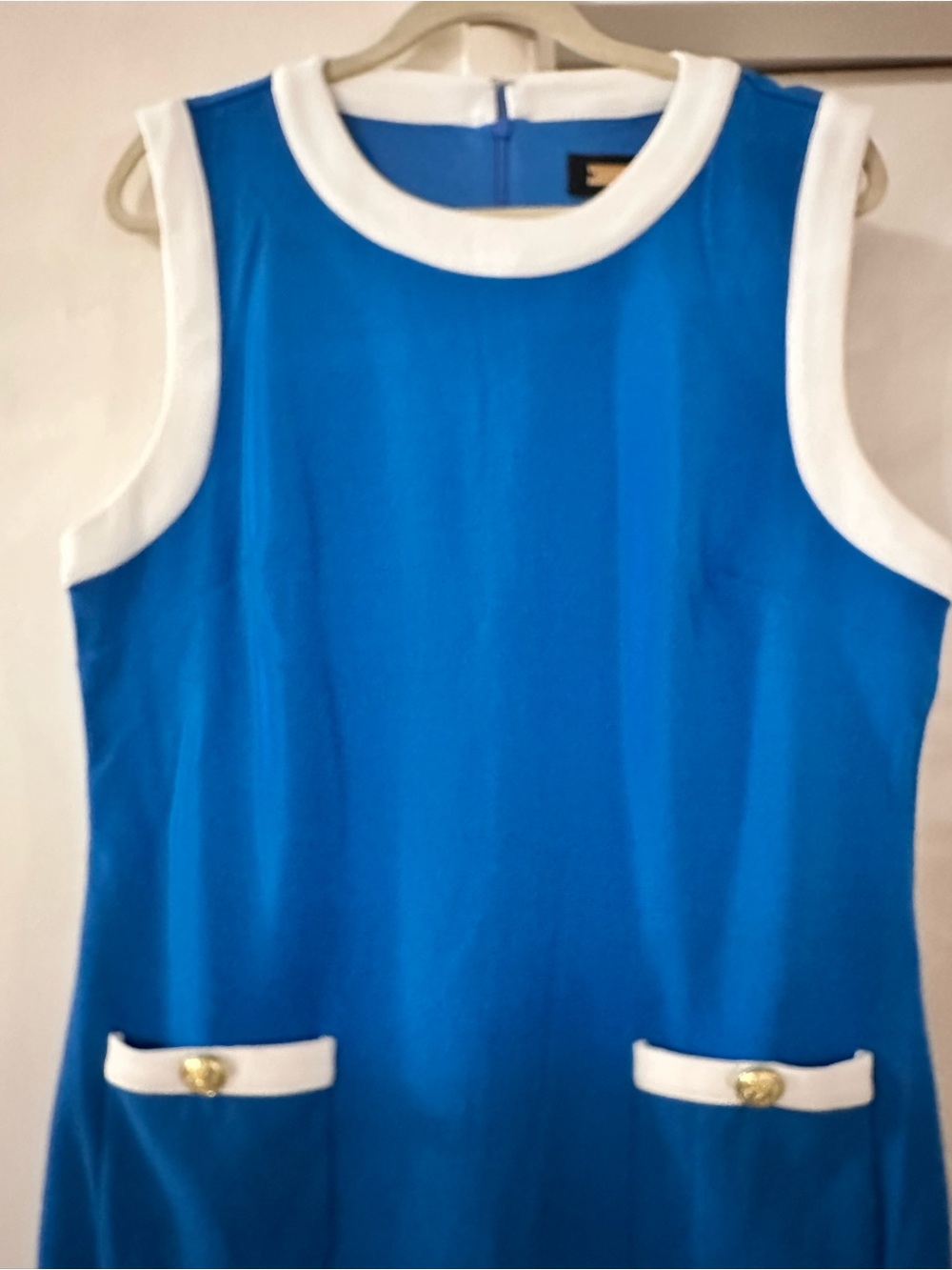 Alexia Admor Royal Blue Sleeveless Shift Dress with White Trim - Picture 2 of 13